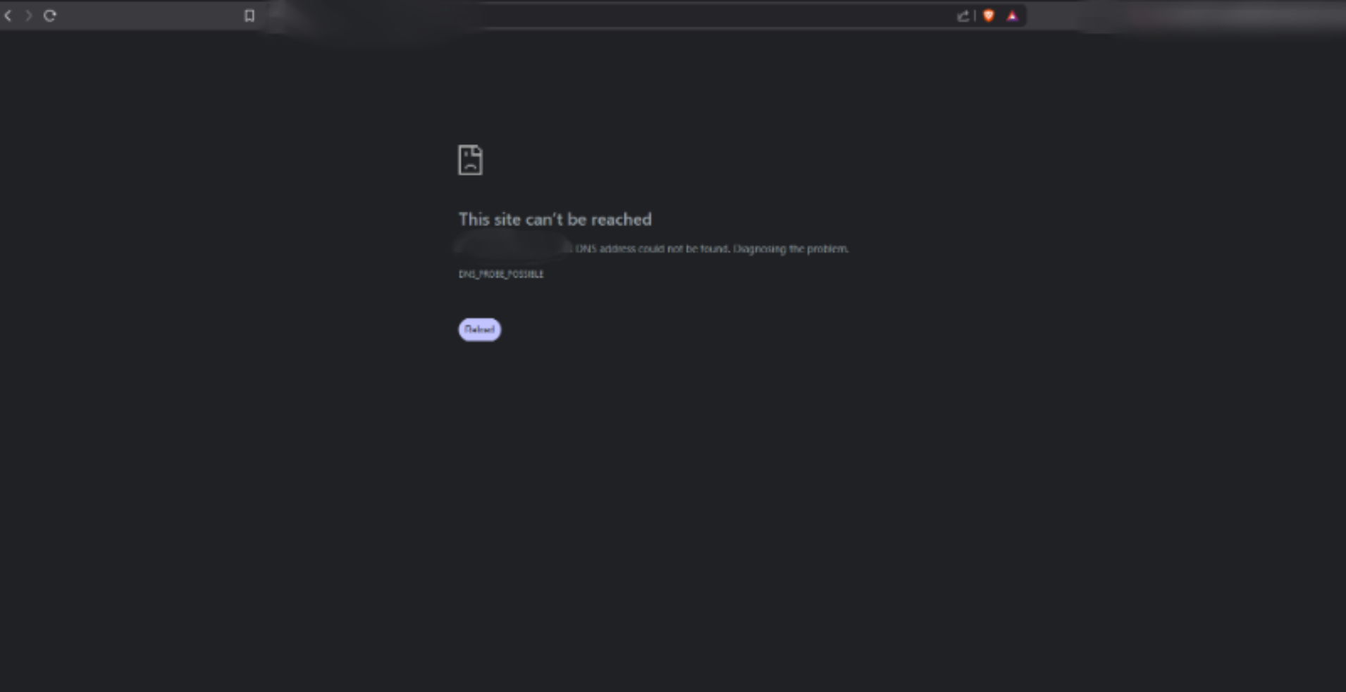 Site unreachable — DNS_PROBE_FINISHED_NXDOMAIN browser error